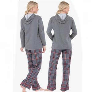 Plaid Hoodie Pajama Set